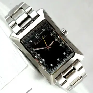 컨디션 최상 Paul Smith 렉탱귤러 남성용 손목시계 쿼츠 박스 포함