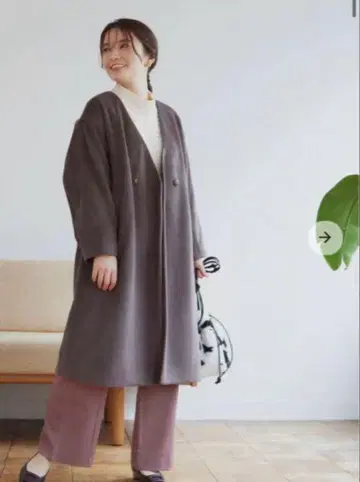 cohina V넥 코트 코히나 차콜