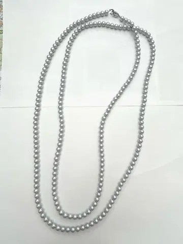 실버 롱 펄 목걸이
