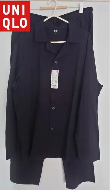 UNIQLO 에어리즘 코튼 파자마 블랙 XL 빅 사이즈