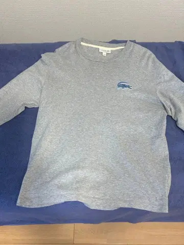 라코스테 롱T 파랑 빅 로고