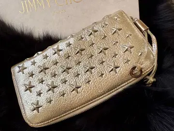 JIMMY CHOO 샴페인 별 모양 스터드 장지갑