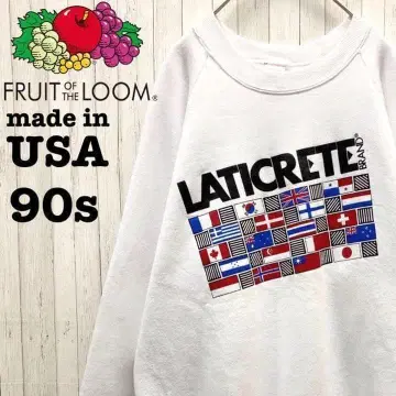 [ 인기 ] 프룻 오브 더 룸 맨투맨 USA제 만국기 빅 로고 90s