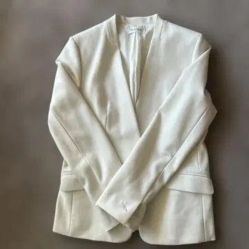 PLST 노카라 자켓 M 화이트