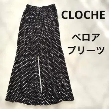 CLOCHE 크로셰 도트 무늬 페로아풍 플리츠 팬츠