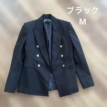 ZARA 블랙 테일러드 자켓 더블 브레스트 골드 버튼 M