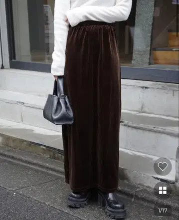벨로아 롱 스커트/브라운