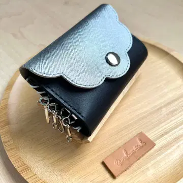 [ 4연 키케이스 ] 꽃 모티브 소가죽 오리지널