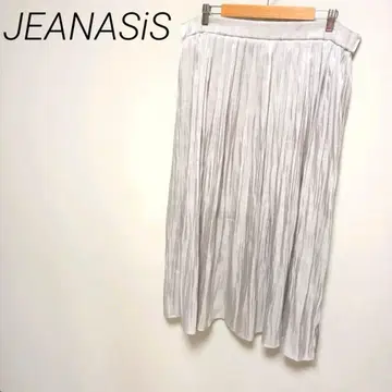 JEANASiS 실버 플리츠 롱 스커트 F 광택감 캐주얼