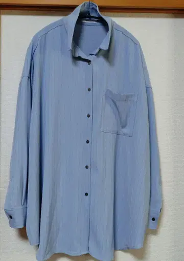 JEANASIS 스트라이프 긴팔 셔츠 라이트 블루