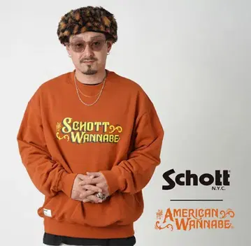 Schott x AMERICAN WANNABE AW CREW SWEAT