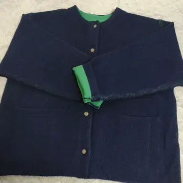 FREAK'S STORE 안쪽 배색 스냅 니트 가디건