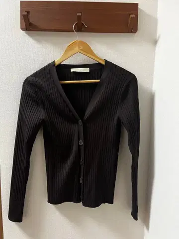 ESTNATION 브라운 리브 긴팔 가디건