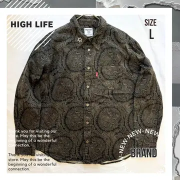 레어 [ High Life ] 하이라이프 페이즐리 무늬 육각형 셔츠 긴팔