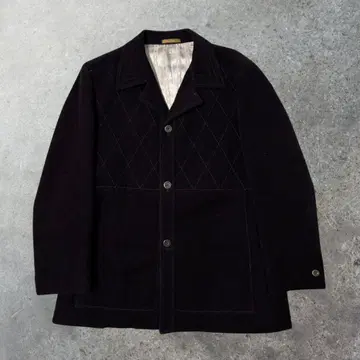 Rotary Group 제작 블랙 코트 빈티지 자켓 체인 패턴