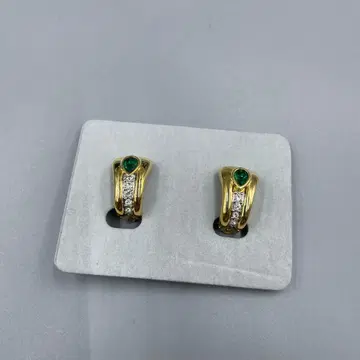 24 빈티지 골드 에메랄드 귀찌