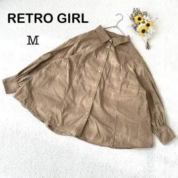 [ RETRO GIRL 레트로걸 ] 긴팔 셔츠 자켓 베이지 M 무지