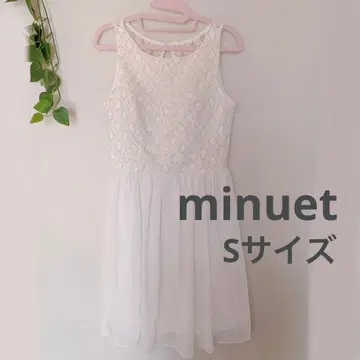 minuet [ S ] 화이트 슬리브리스 미니 원피스 비즈 오샤레