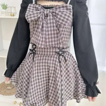 ROJTA 셋업 BIG 리본 뷔스티에 사이드 레이스업 치마바지