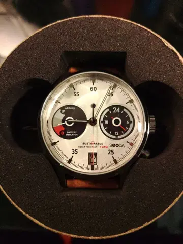 SOODA 아날로그 시계 솔라 자동 와인딩 거의 새상품