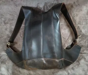 천연 가죽 백팩 다크 브라운