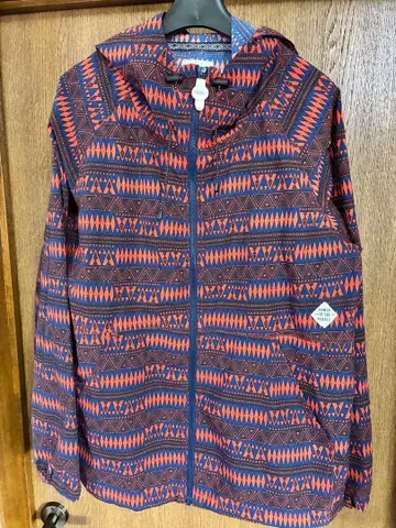 기하학 패턴 풀 집업 후드 자켓 L 사이즈