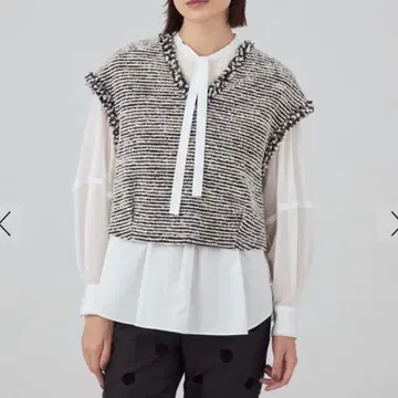 투모로우랜드 컬렉션 트위드 베스트 베스트 애로우즈 드로어