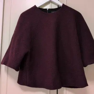 ZARA 버건디 오부 소매 상의