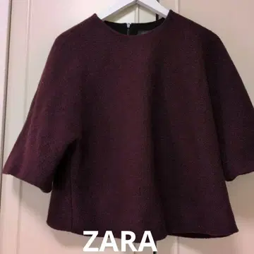 ZARA 버건디 오부 소매 상의