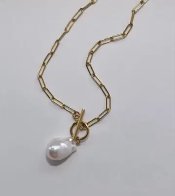 립살리스 오이스터 펄 페이퍼클립 초커