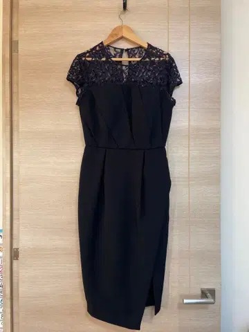 LAGUNAMOON 네이비 레이스 소매 드레스 슬릿