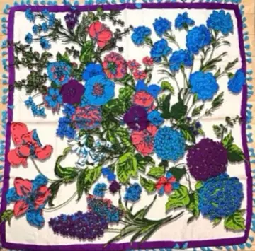 미사용 새상품 manipuri 폼폼 플라워 울 실크 스톨