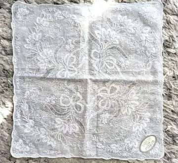 SWATOW 자수 화이트 손수건 29cm 29cm