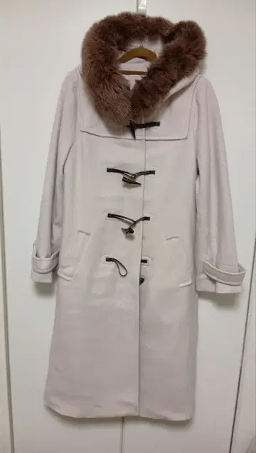 라이트 핑크 플리스 더플 코트