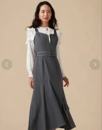 [ 미사용 새상품 ] Cheek 탁한 블루 아지메 원피스