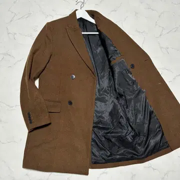 새상품급 H&M 에이치앤엠 더블 체스터 코트 브라운 울