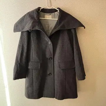 [ 새상품급 거의 미사용품 ] 숄카라 코트 미들 기장 코드 울 캐시미어
