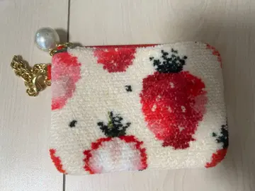 러브러리 스트로베리 도트 키&카드 파우치 페이러