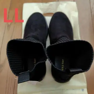 anyFAM 블랙 스웨이드 니트 앵클부츠 LL