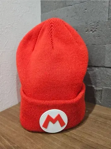 마리오 니트 모자 빨간색