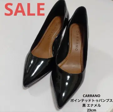 선착순 CARRANO 스틸레토 펌프스 블랙 에나멜