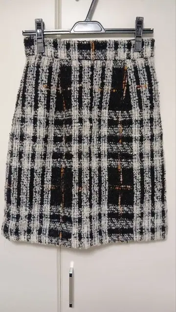 체크 무늬 타이트 미니 스커트 M