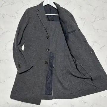 새상품급 유나이티드 애로우즈 울 100% 체스터 코트 그레이 사이즈 44