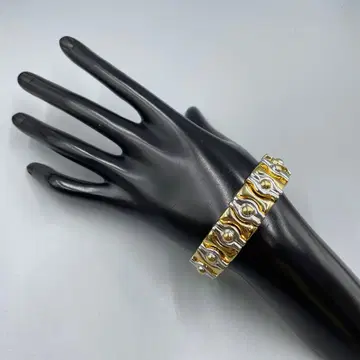 24 빈티지 실버 골드 물결 디자인 뱅글