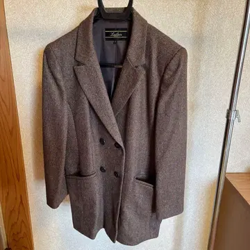 브라운 더블 브레스트 테일러드 자켓