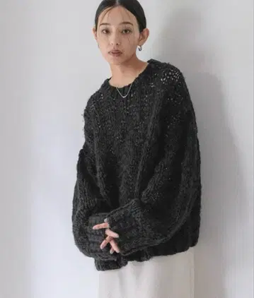 로리즈팜 니트 스웨터 슬라브 니트 풀오버 LS