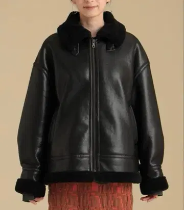 Ray BEAMS 인조 가죽 무스탕 자켓 코트 합성 피혁