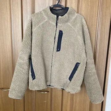 브라운 플리스 자켓 보아 소재 리버서블