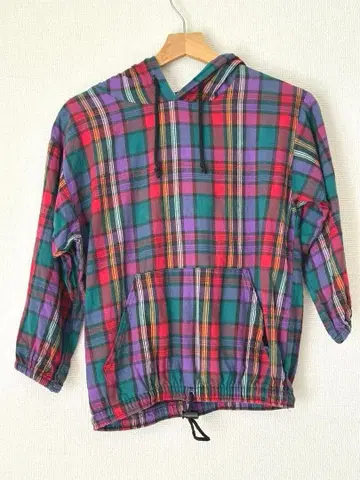 레트로 배색 체크 빈티지 풀오버