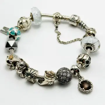 PANDORA 실버 팔찌 참 13개 개구리 천사 부츠